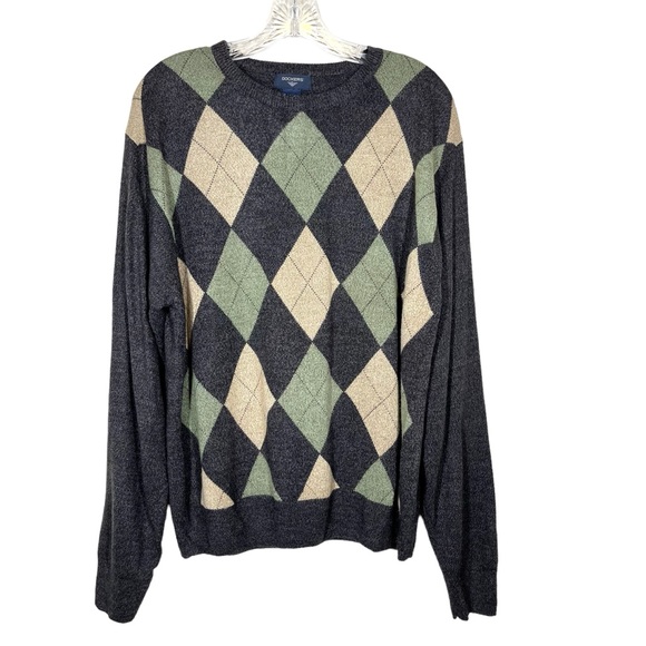 Dockers | Argyle Sweater - Gray and Green/Tan - Picture 8 of 8